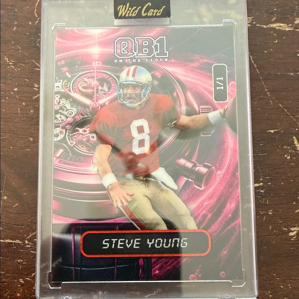 Steve Young QB1 Football Trading Card - Pink Accent